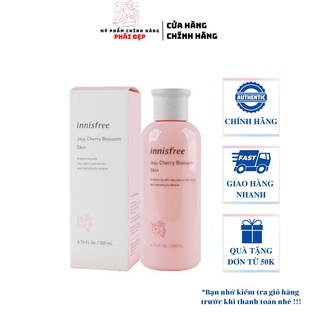 Nước Hoa Hồng Dưỡng Trắng, Dưỡng Ẩm Innisfree Jeju Cherry Blossom Skin 200ml Hàn Quốc