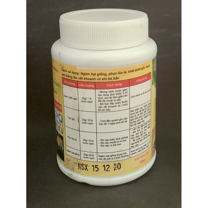 Phân bón vi lượng RA RỄ CỰC MẠNH - Biomax Cuốc Vàng - hũ 100gram