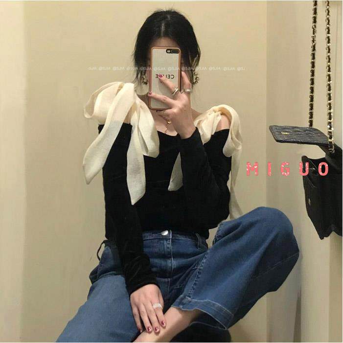 Áo sơ mi thắt nơ phong cách Hàn Quốc