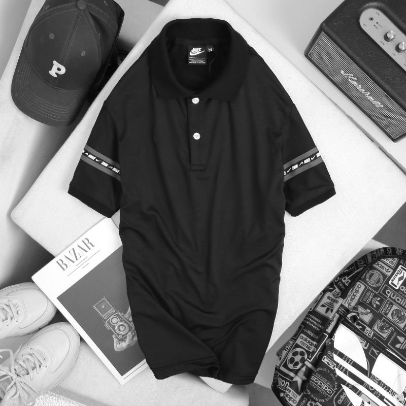 Áo thun nam có cổ ngắn tay polo vải thun lạ poly 2 da lót nhung