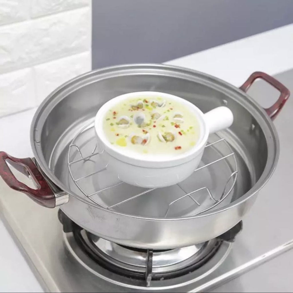 Vỉ hấp inox 4 chân cao cấp Vạn Lợi 23cm, rế hấp inox 4 chân đa năng- hàng Việt Nam chất lượng cao.