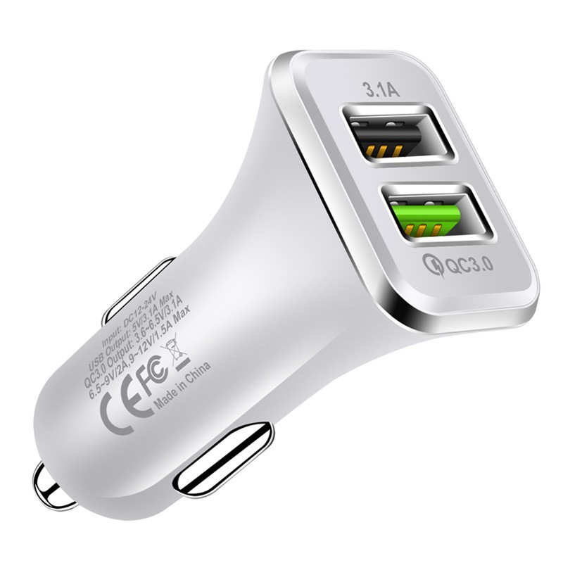 Tẩu Sạc Nhanh Hai Cổng Usb 3.0 38w Cho Xe Hơi