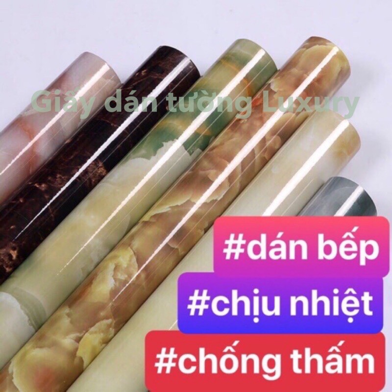 Giấy dán bếp_decal giấy dán tường,giả vân đá- TRÁNG NHÔM, CHỐNG NHiỆT,CHỐNG DẦU MỠ dai 5mx60cm