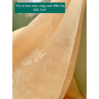 Vải sa hàn hoa màu vàng cam 80k/1m khổ 1,5m