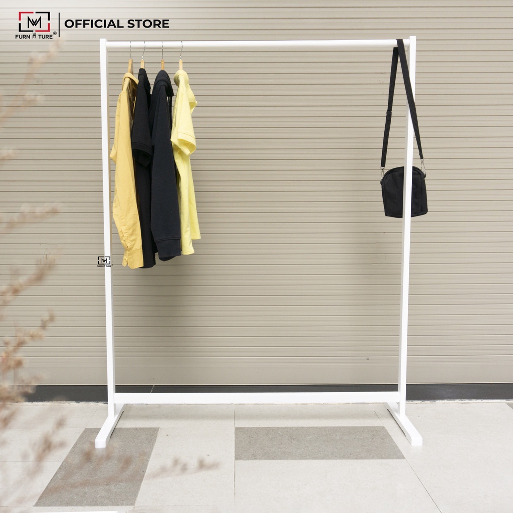 Giá treo quần áo thanh đơn big size 120x40x150 Trắng/Đen/Gỗ - thương hiệu MW FURNITURE