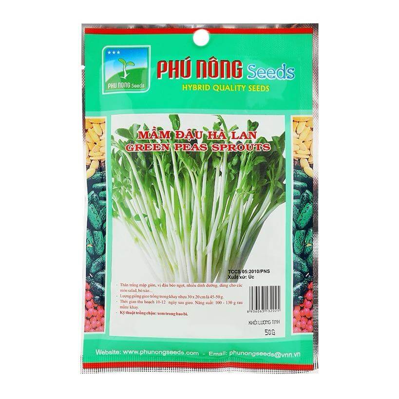Hạt giống mầm Đậu Hà Lan Phú Nông (Vườn Sài Gòn - Vuon Sai Gon) hạt giống Phú Nông chắc khỏe, tỉ lệ nẩy mầm cao