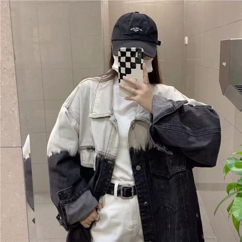 Áo Khoác Denim Dáng Rộng Thiết Kế Mới Thời Trang Mùa Xuân Thu Theo Phong Cách Hồng Kông Cho Nữ