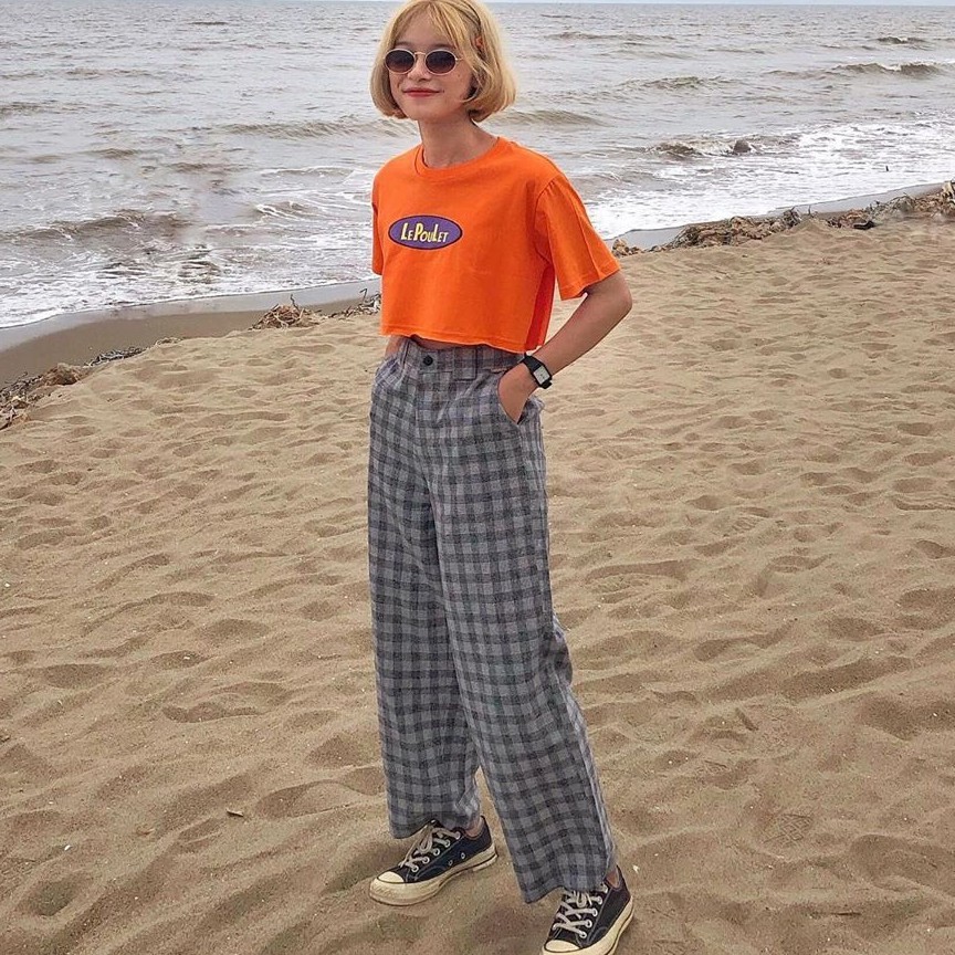 CROPTOP MÀU CAM LEPOULET HOT