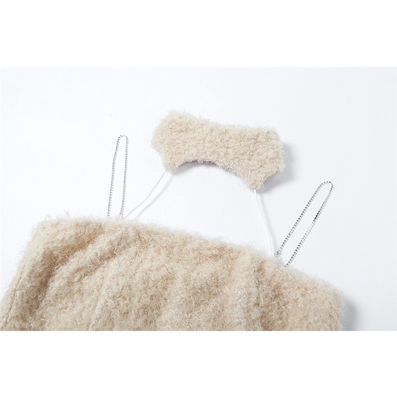 Áo Tank Top Hở Lưng Chất Nhung Phối Khoá Kéo Quyến Rũ