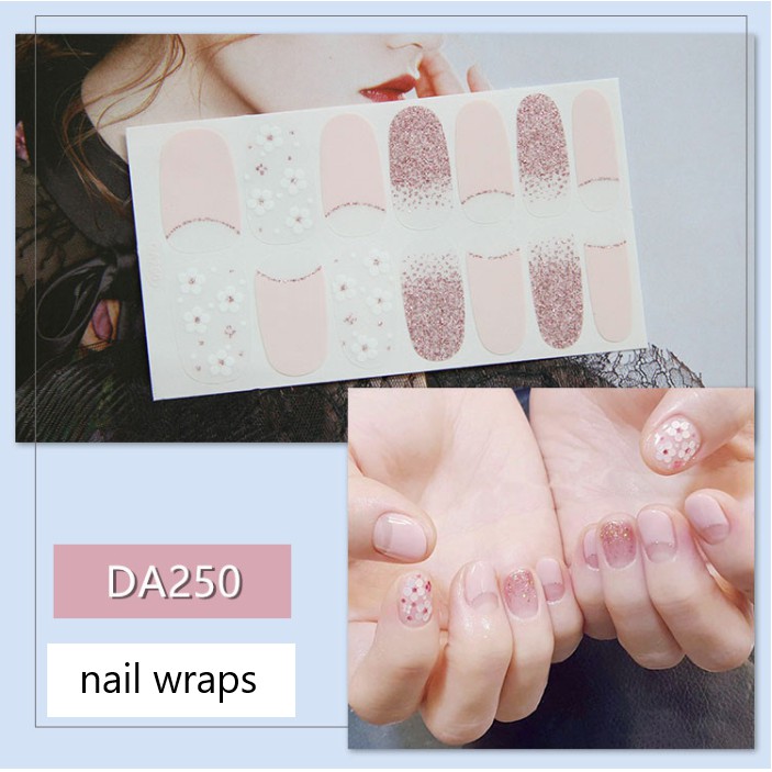 Miếng dán móng tay Phong cách Hàn Quốc Stickers Nails Wraps Stickers