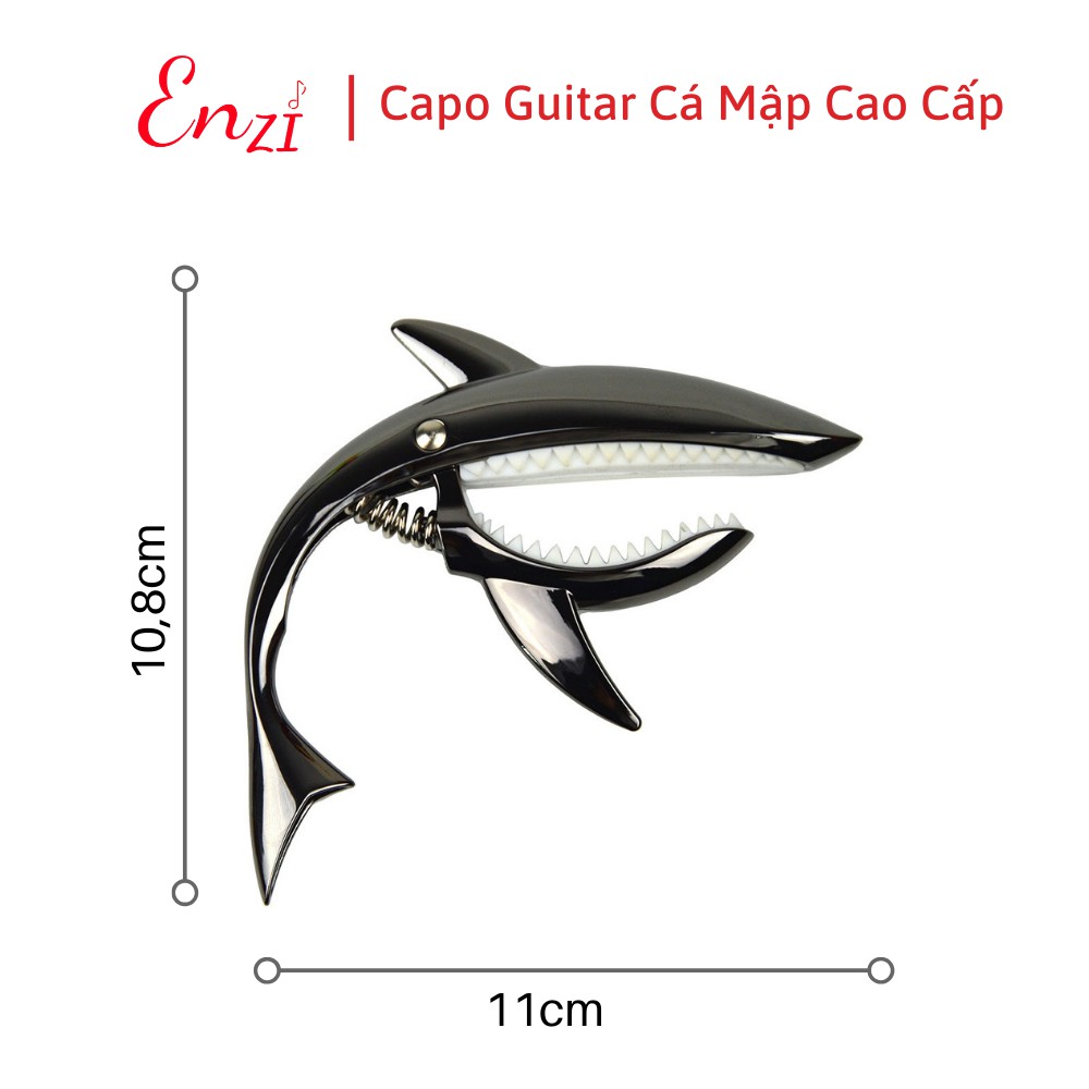 Capo guitar cá mập màu vàng cho đàn guitar classic acoustic cao cấp Enzi