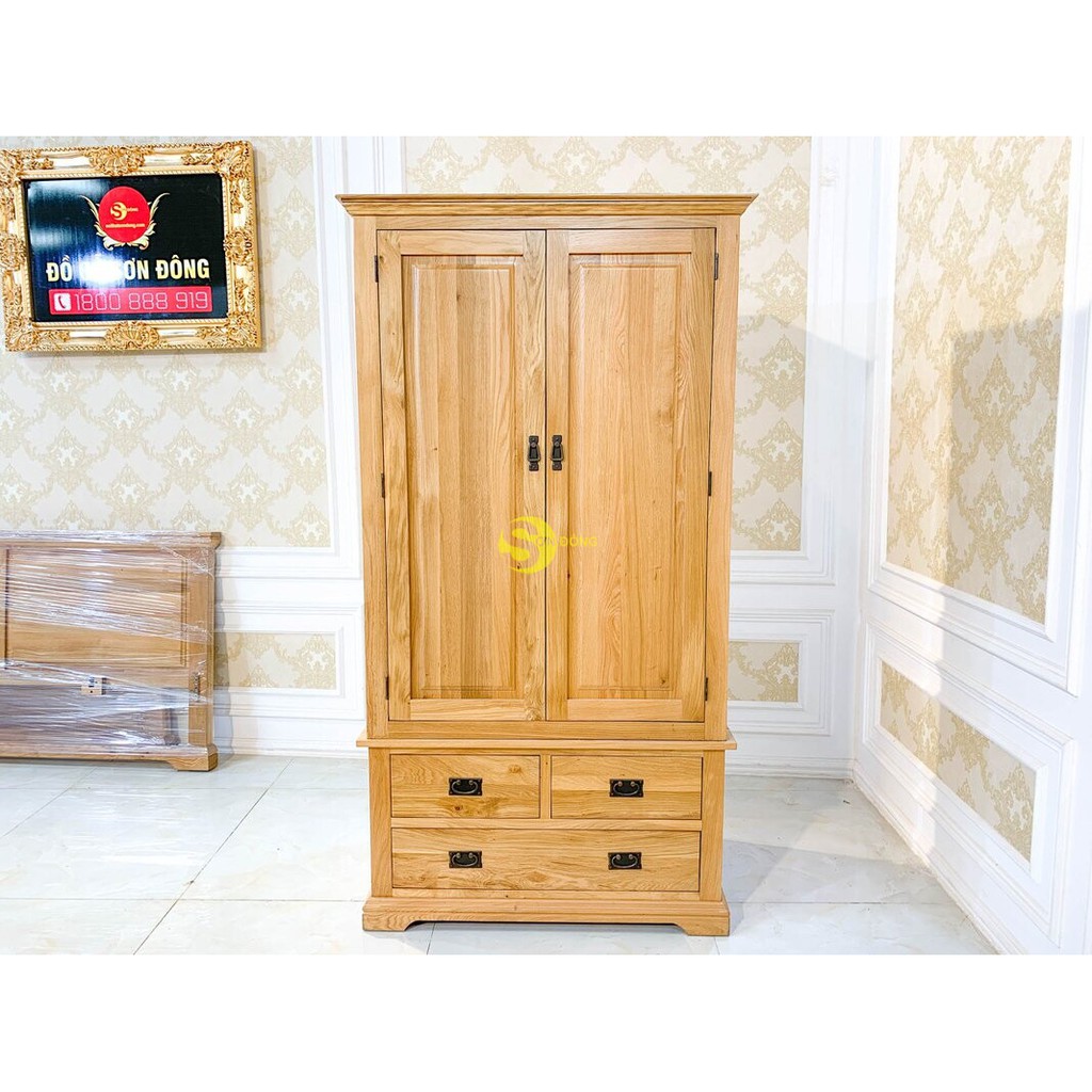 Tủ Quần Ao Gỗ Sồi Mỹ 2 Canh Shopee Việt Nam