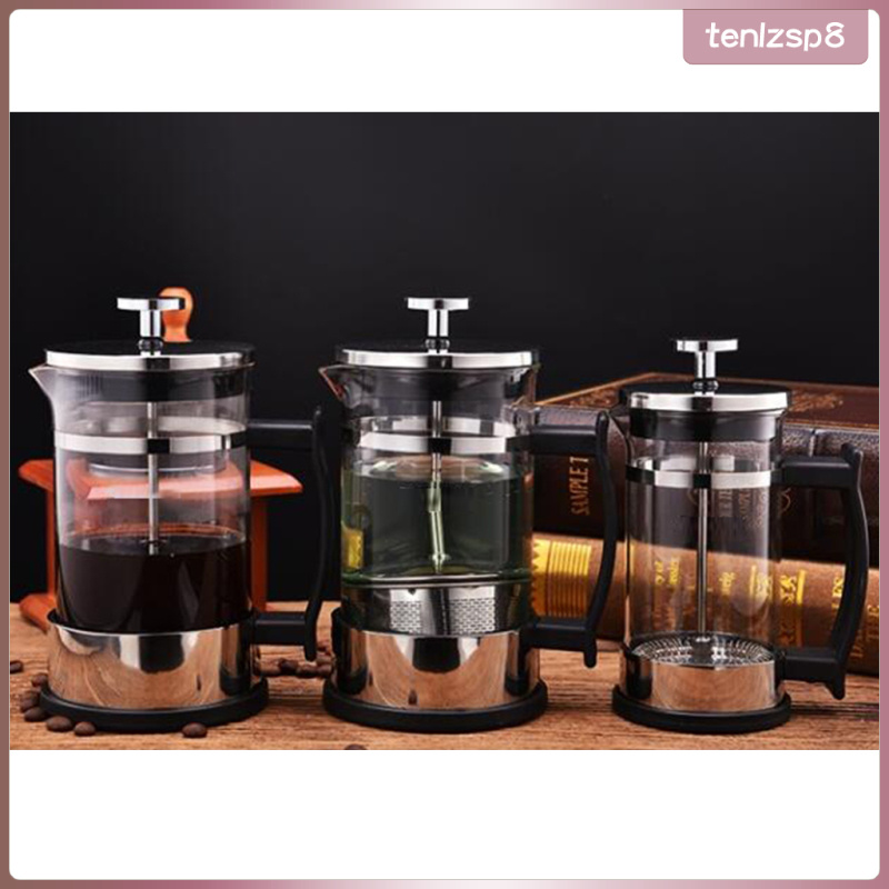 Stainless Steel French Press Tea Espresso Coffee Maker 350ml/12oz Silver
