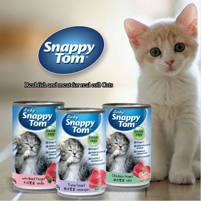 Pate cho mèo con BABY SNAPPY TOM lon 150Gr
