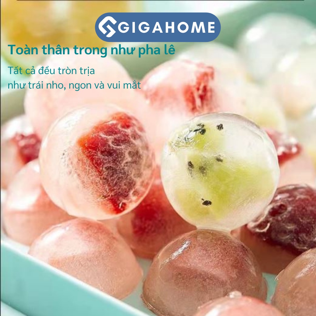 Khay Đá Bi Tròn 33 Viên GIGAHOME Có Bắp Đậy, Làm Thạch Hoa Quả, Pudding 1033