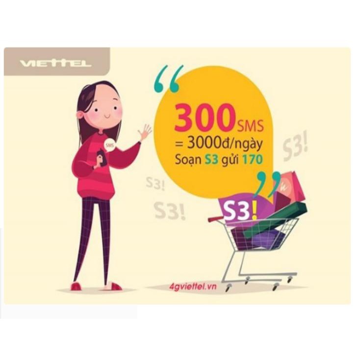 Sim viettel Gói Cước Tomato.Đăng ký S3 Viettel chỉ 3.000đ miễn phí 300 SMS, Và S5 Viettel chỉ 5.000đ miễn phí 500 SMS.