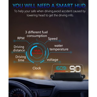 1 Piece Car HUD Digital Head Up Display Speedometer Speed Warning Systems