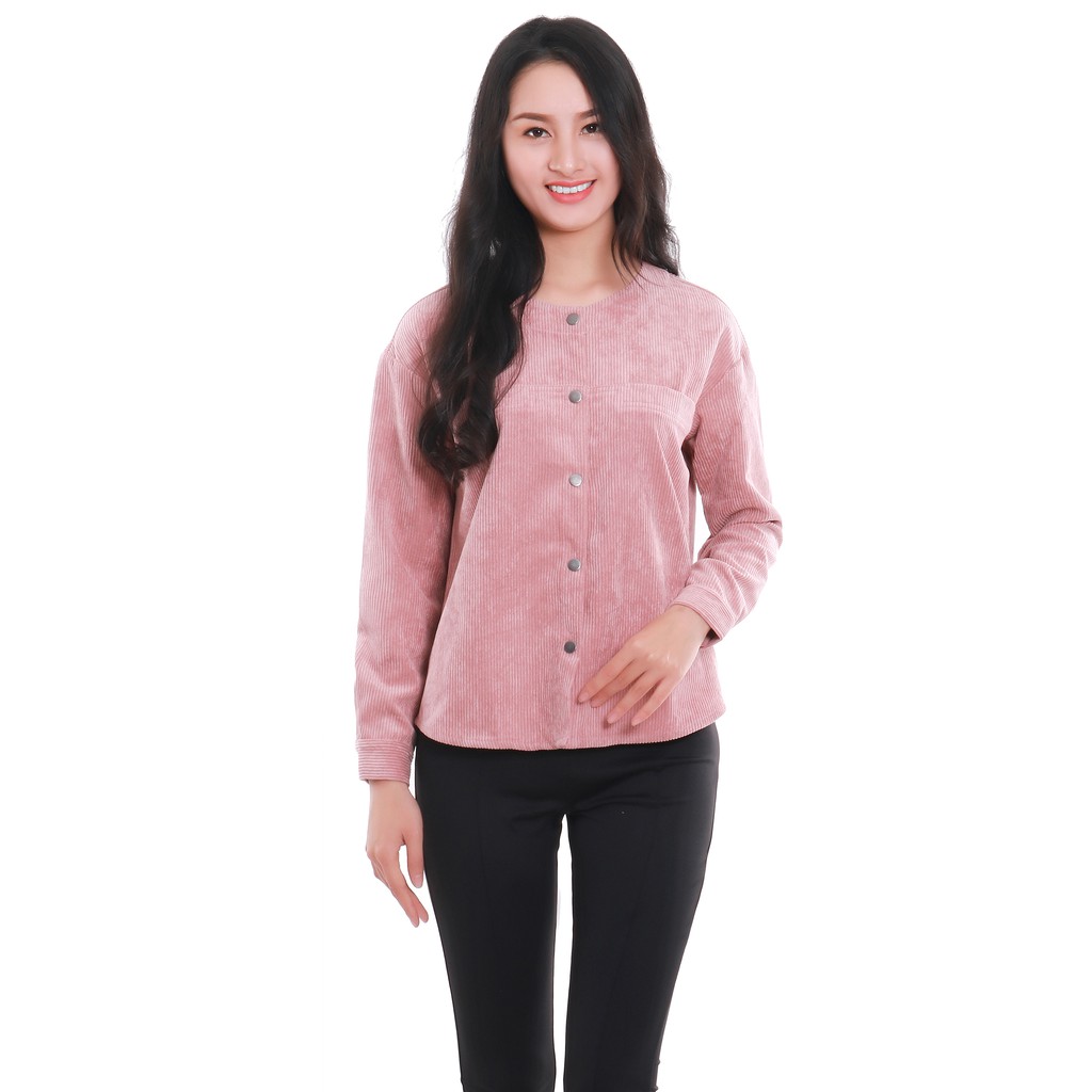 Áo sơ mi nữ Narsis L9039 màu hồng phấn