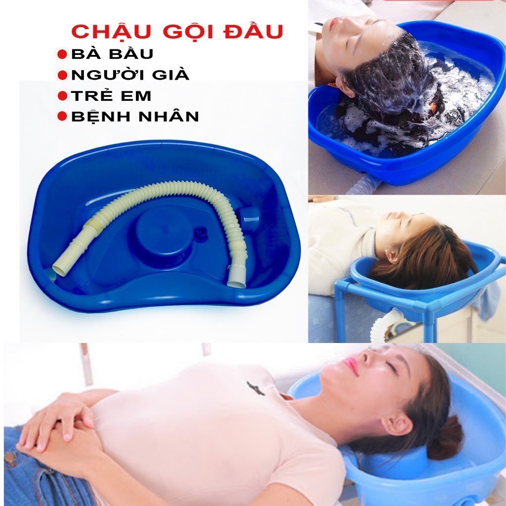 Chậu Gội Đầu Tại Nhà, Trên Giường Cho Người Già, Mẹ Bầu, Trẻ Em Tiện Lợi Mẫu Mới Nhựa Việt Nhật - MS2206