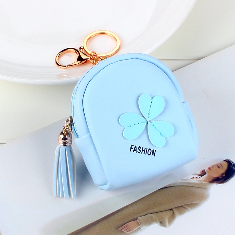Dễ Thương Ví Đựng Tiền Xu mini Hình Cỏ Ba Lá Xinh Xắn