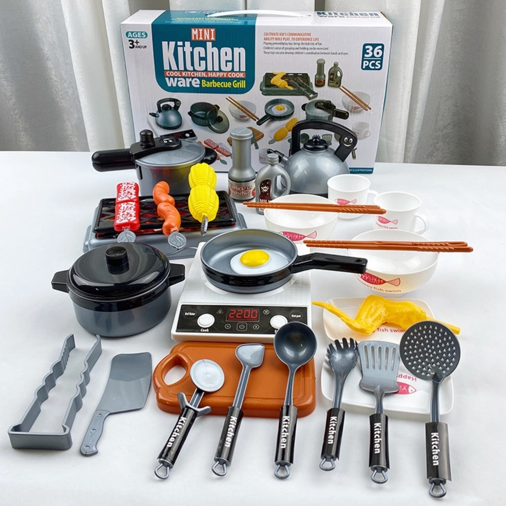 Đồ chơi nấu ăn 36 món Mini kitchen nhựa cao cấp