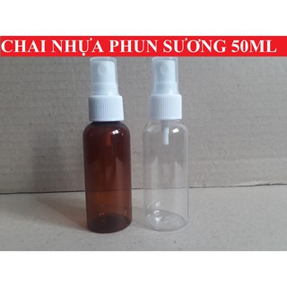 Chai xịt phun sương 50ml chai lọ nhựa chiết mỹ phẩm du lịch