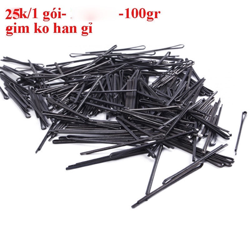 Kẹp gim tăm cứng chữ Y bằng thép chống gỉ chính hãng màu đen chuyên dùng cho makeup làm tóc hơn 100 chiếc