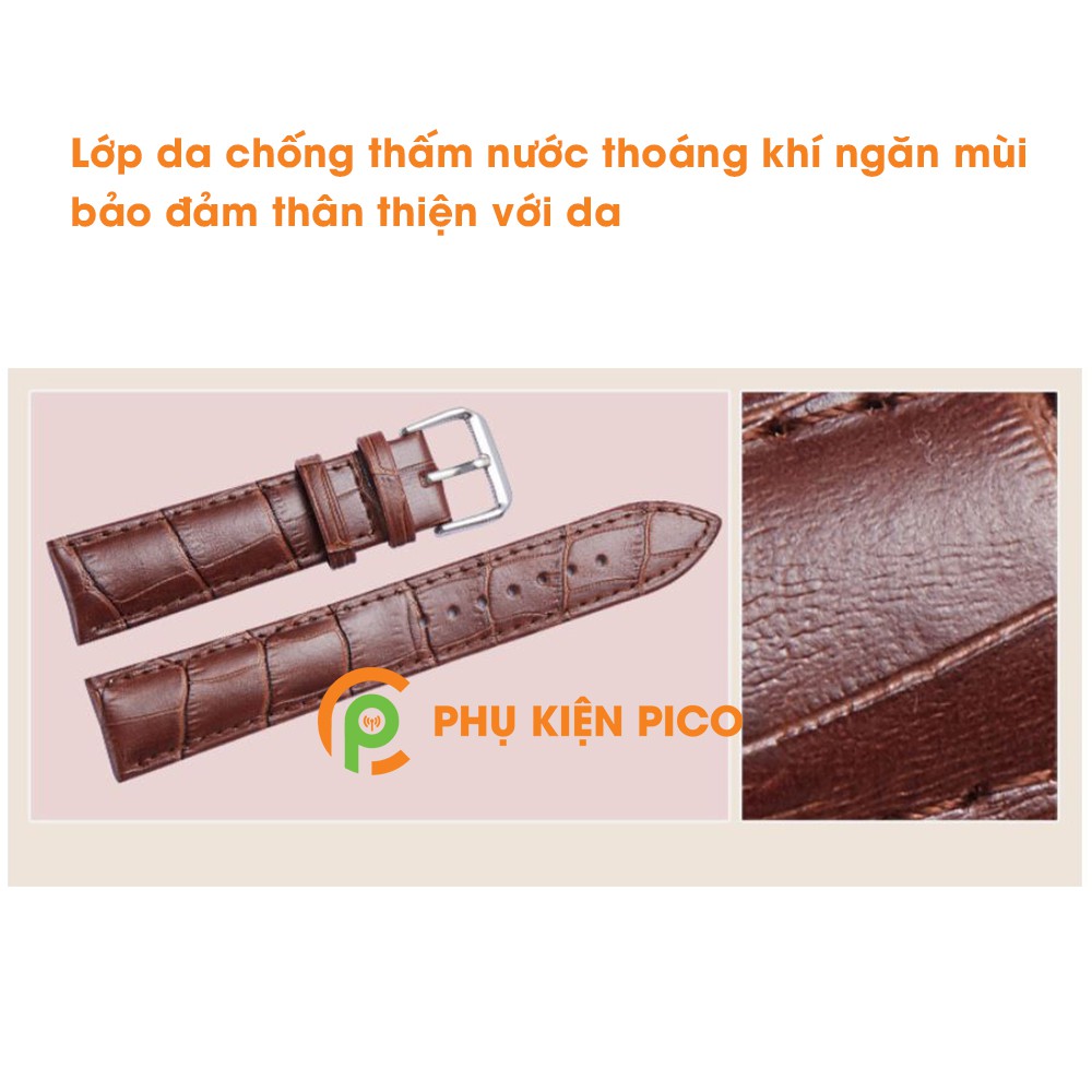 Dây da đồng hồ Huawei Watch GT 2 bản 22mm màu đen, màu nâu đậm