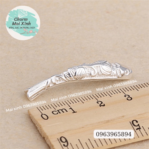 Cá Chép Đặc Đại Ngư Khắc Hoa Sen - phụ kiện xâu vòng tay nam nữ, charm phối vòng tay phong thuỷ handmade tự làm