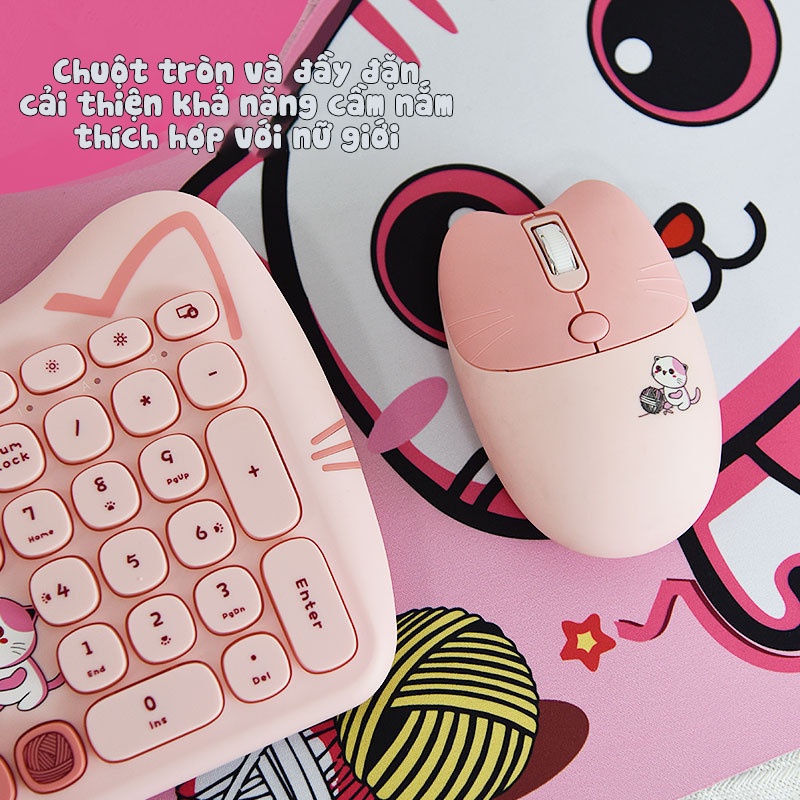 Combo bàn phím và chuột không dây Mofii Geezer phiên bản Meow PLUS cho điện thoại, máy tính bảng, máy tính laptop, PC