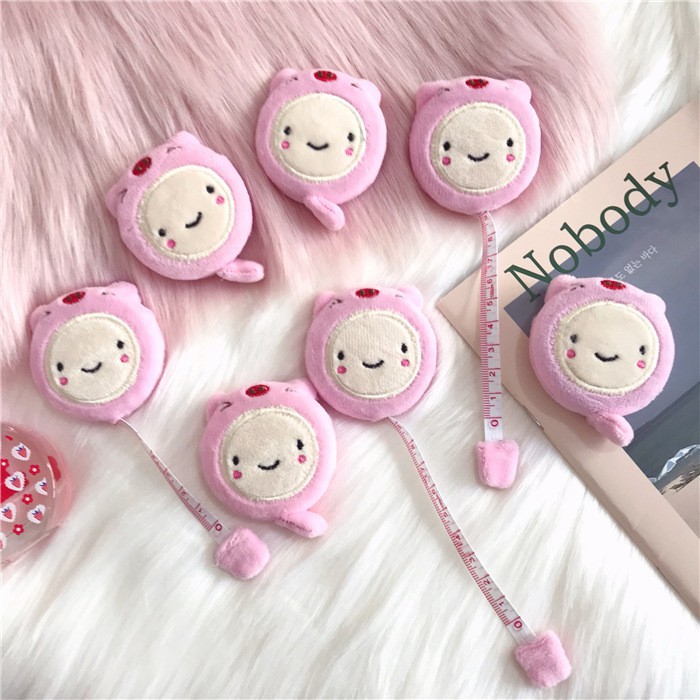 Thước Dây Rút Hình Lợn Hồng Cute - Thước Dây Cuộn Mini Hoạt Hình Dễ Thương