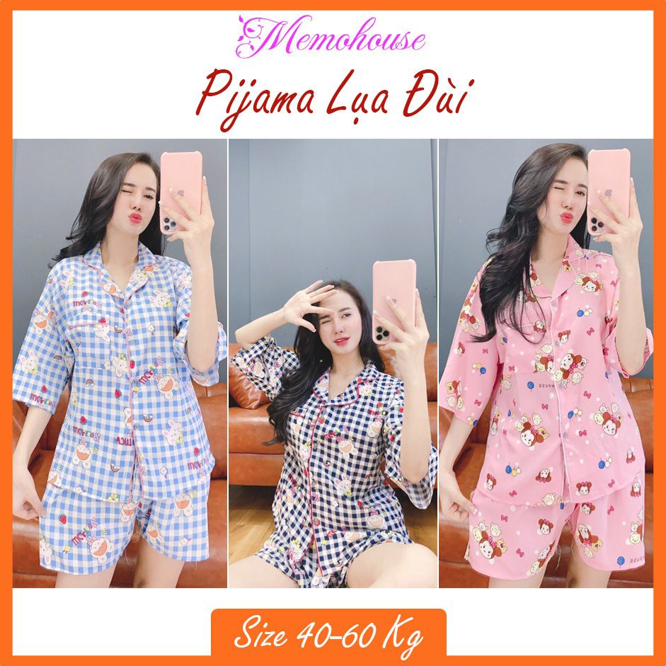 [HOT] Đồ Bộ Pijama Lụa Hàn ngắn cánh dơi (form dưới 65kg)