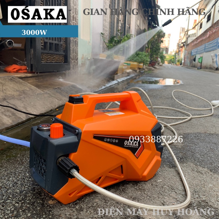 Máy rửa xe dây đồng 100% Osaka 3000w RS7 dây xịt dài 15m