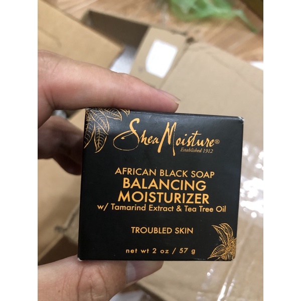 Shea Moisture Established 1912 AFRICAN BLACK SOAP · BALANCING MOISTURIZER w / Tamarind Extract & Tea Tree Oil TROUBLED S