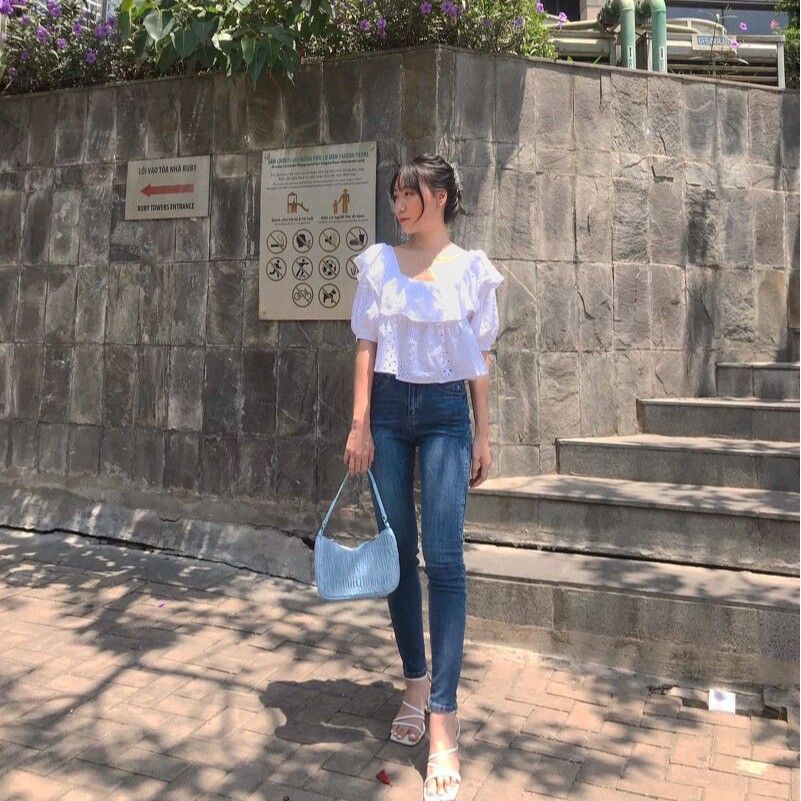 MIEU - Quần jeans skinny was trơn (Xanh đậm/ Trung/ Nhạt) - GF11