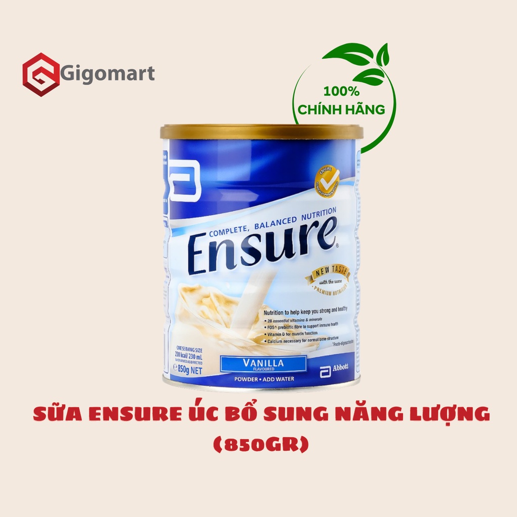 Sữa Ensure Úc bổ sung năng lượng 850gr (Date tháng 02/2023)