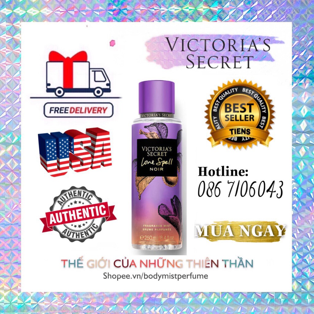 𝗕𝗢𝗗𝗬𝗠𝗜𝗦𝗧𝗣𝗘𝗥𝗙𝗨𝗠𝗘⚜️Xịt Thơm Body Victoria’s Secret Love Spell Noir 250ml