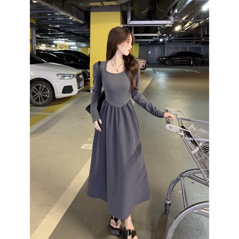 Đầm Dài Tay Dáng Ôm Thời Trang Hàn Quốc Dành Cho Nữ