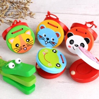 Đồ chơi nhạc cụ Castanet bằng gỗ kiểu dáng đáng yêu cho bé
