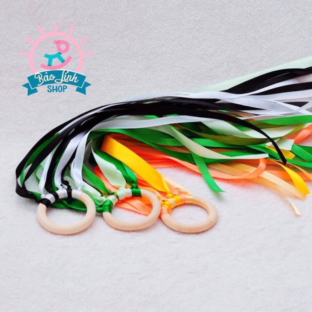 Vòng dây ruy băng Handmade kích thích thị giác cho trẻ sơ sinh| Đồ chơi cho trẻ sơ sinh