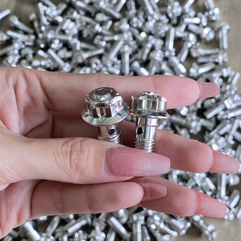 Ốc heo dầu, dẫn dầu Nissin ,Brembo chuẩn inox 304 sáng bóng Vua Miên