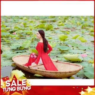 áo dài truyền thống Mai Lan cổ vuông cao cấp - KHÔNG KÈM QUẦN