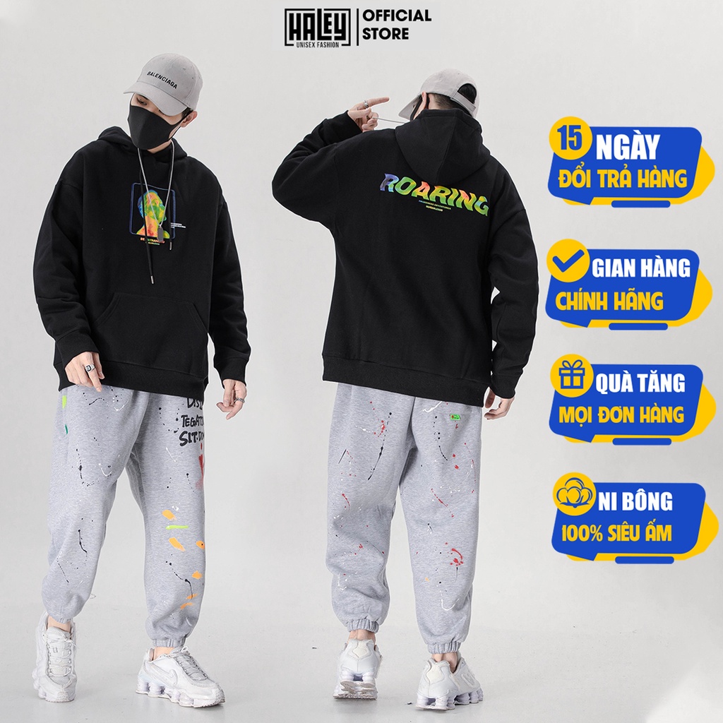 Áo Hoodie Roaring Unisex phong cách Hàn Quốc cá tính, Chất Nỉ Dày Dặn Ấm Áp mã HD92 - Quà tặng ngẫu nhiên