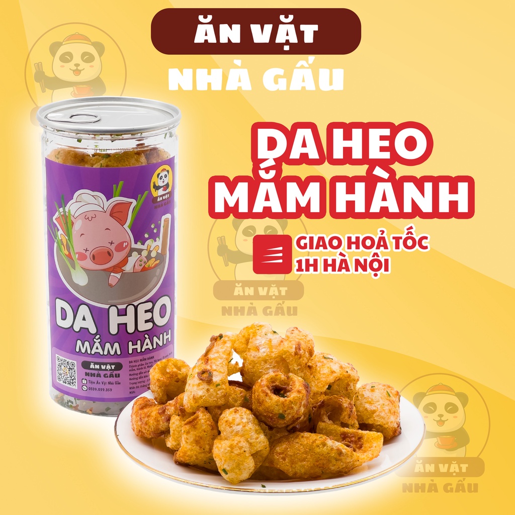 Da Heo Mắm Hành 170g Giòn Tan Đặc Biệt Tiệm Ăn Vặt Nhà Gấu Đồ ăn vặt Hà Nội thơm ngon