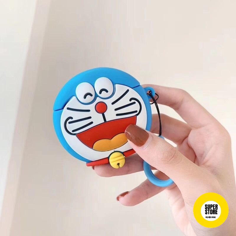 Case Vỏ Bao Airpods Đựng Tai Nghe Airpod 1 2 Pro Hình Doremon Siêu Dễ Thương
