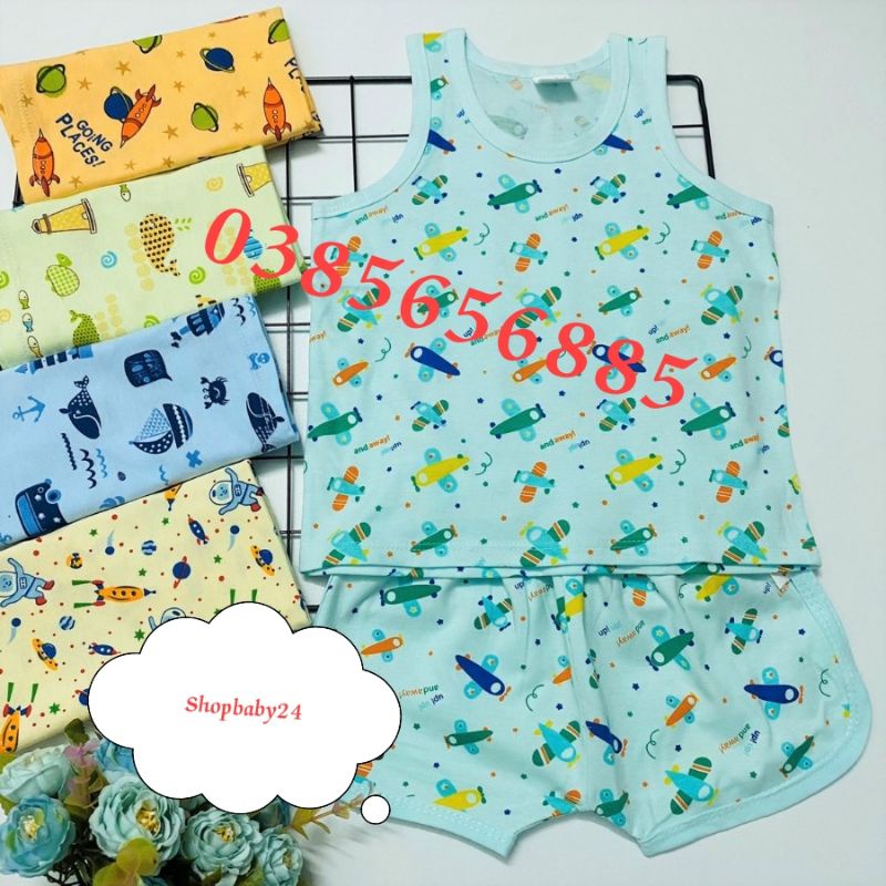 Bộ  thun cotton nhiều hoạ tiết hiệu Susu cho bé trai từ 3 đến 23kg