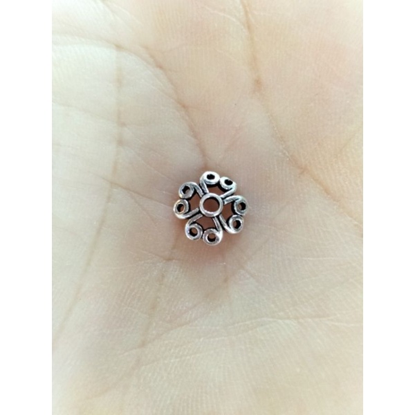 Charm ốp hoa bạc s925 size 10 12mm vĩnh viễn bảo hành bạc
