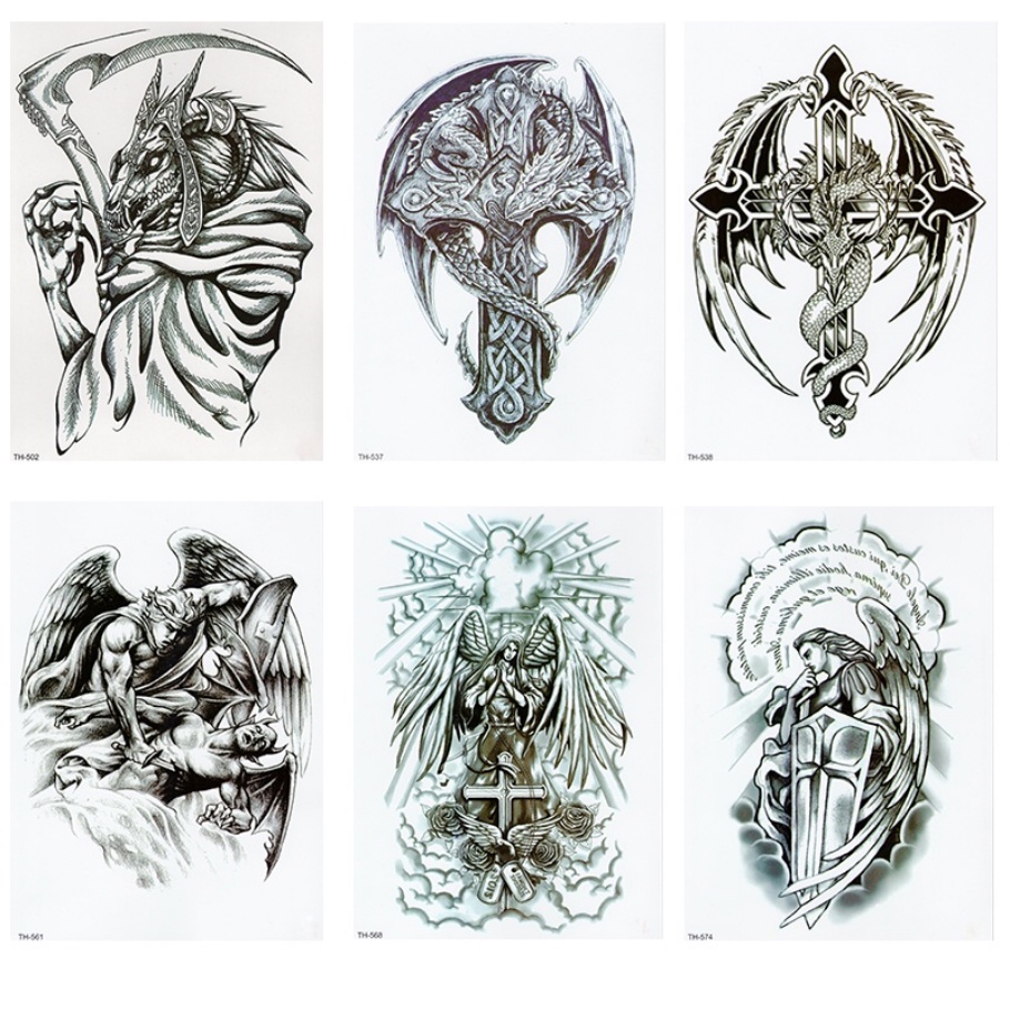 1 Hình Xăm Dán Tạm Thời Hình Cánh Thiên Thần Nghệ Thuật Cơ Thể Cho Nam Và Nữ