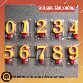 Nến số vàng hồng (20 cây/hộp) - Phụ kiện trang trí bánh kem bánh sinh nhật HUY HOÀNG