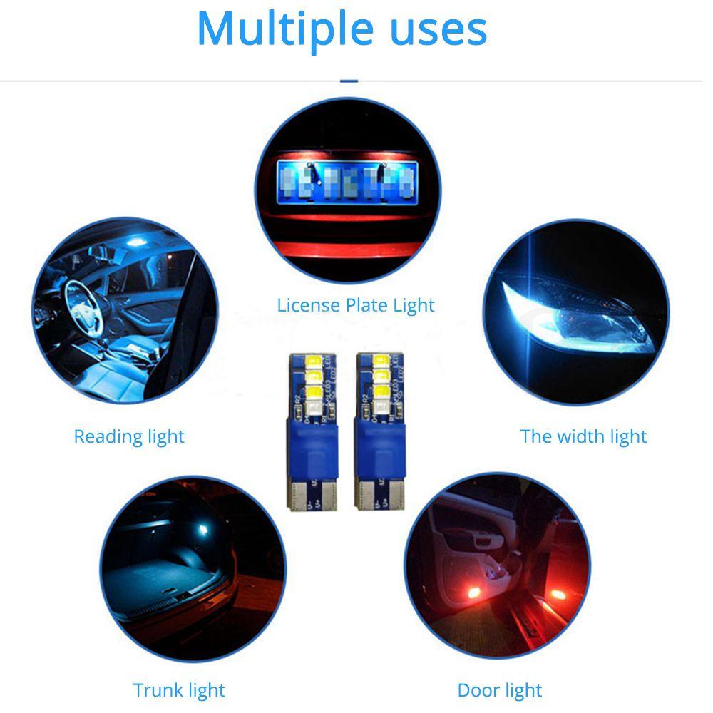 WTTLE Đèn Led T10 Ánh Sáng Xanh Dương Ánh Sáng Trắng Chuyên Dụng Cho Xe Hơi